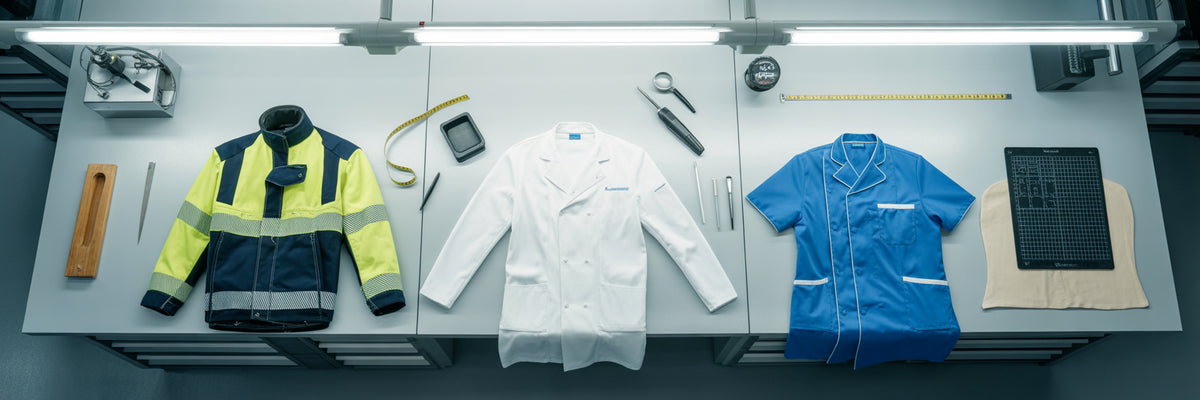 Vêtements de travail professionnels prêts pour la personnalisation.