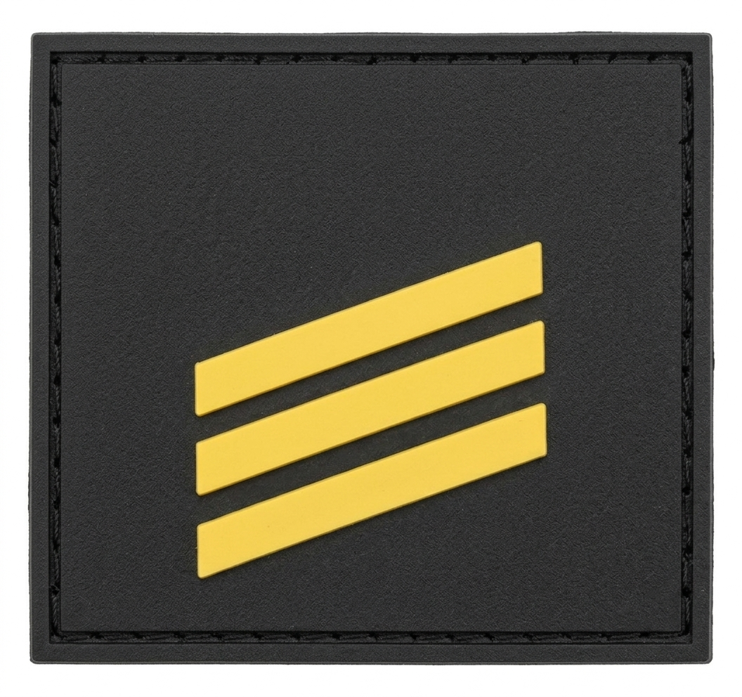 SP ranks embroidered on black fabric, mounted on CROCHET grip strips
