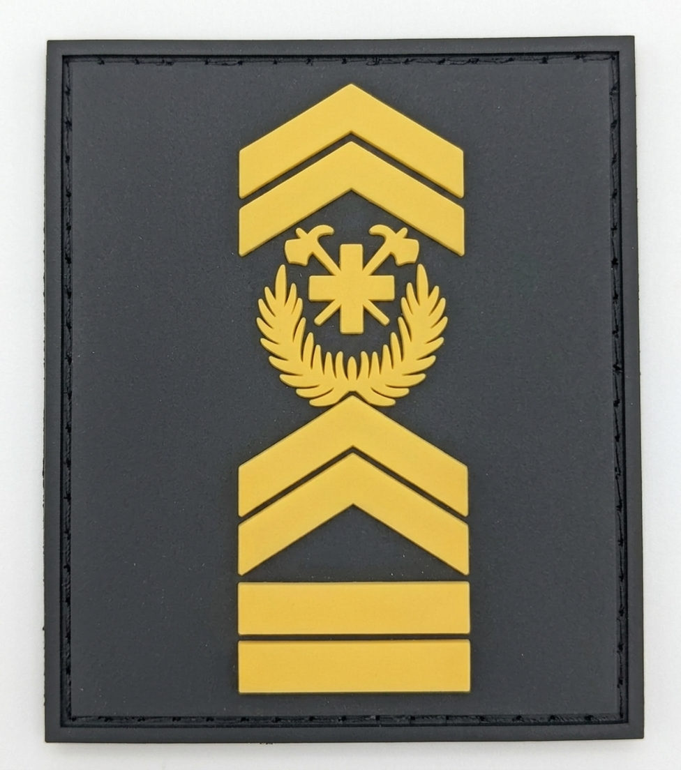 SP ranks embroidered on black fabric, mounted on CROCHET grip strips