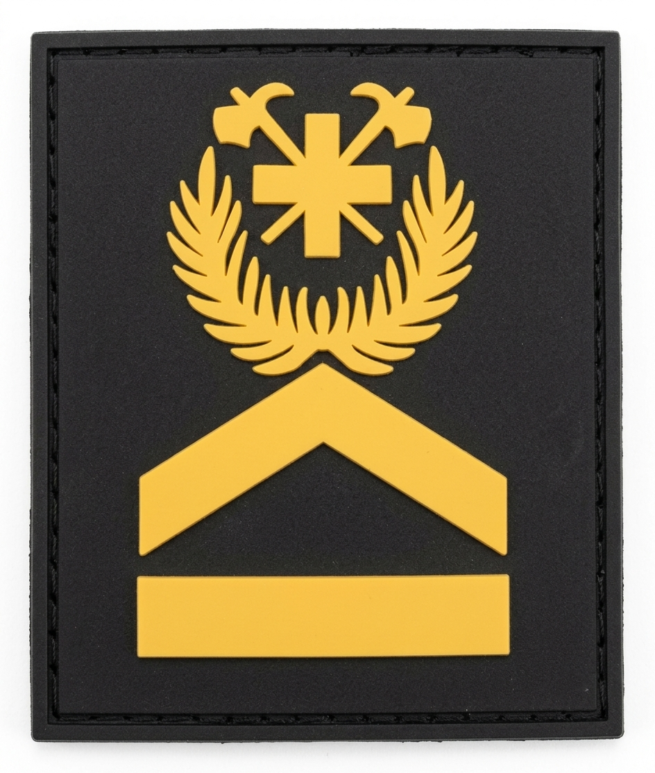SP ranks embroidered on black fabric, mounted on CROCHET grip strips