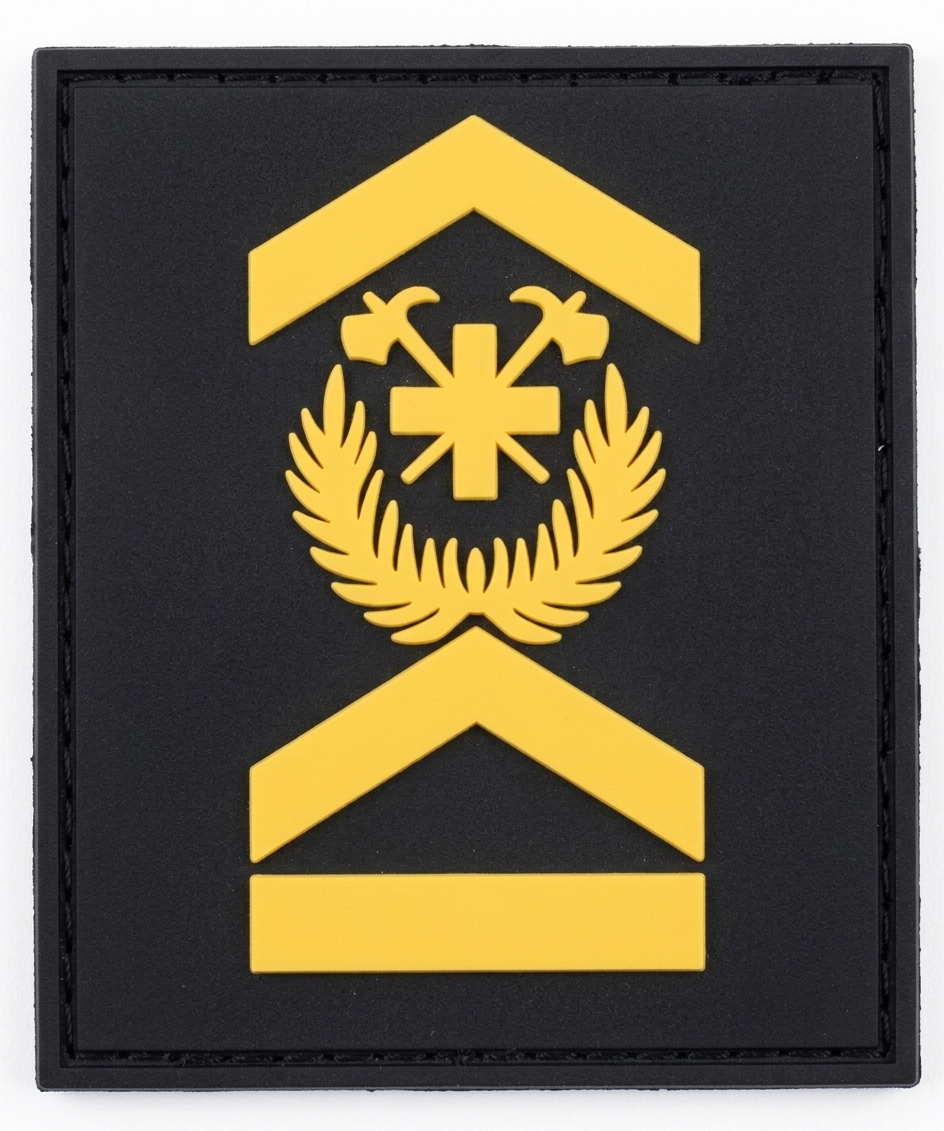 SP ranks embroidered on black fabric, mounted on CROCHET grip strips