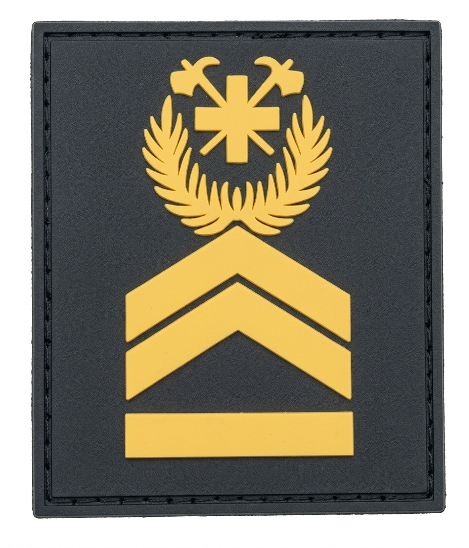 SP ranks embroidered on black fabric, mounted on CROCHET grip strips