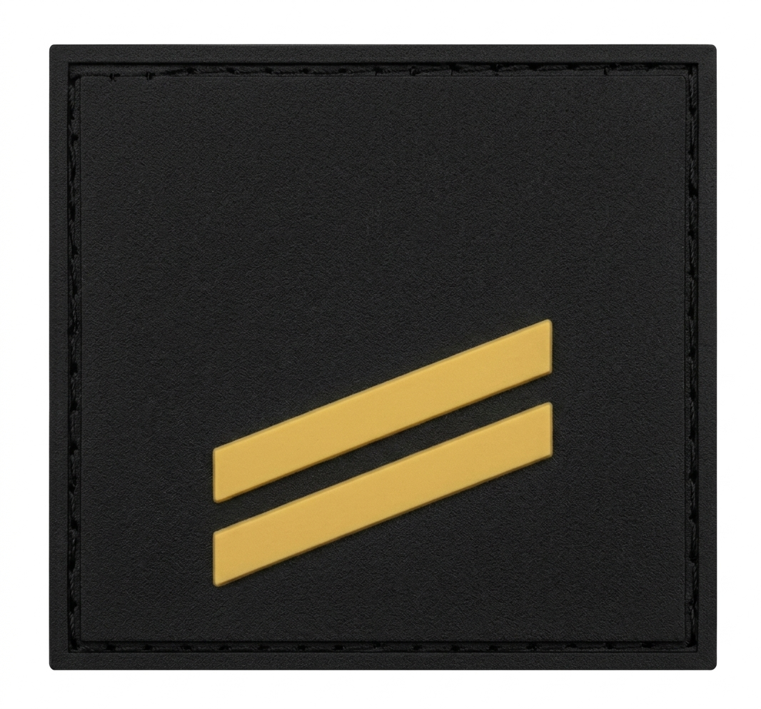 SP ranks embroidered on black fabric, mounted on CROCHET grip strips